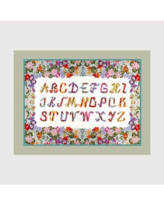 Sampler with flower border