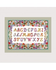 Sampler with flower border