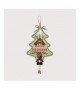Christmas tree to cross stitch with chalet and wag-on-the-wall-clock. Le Bonheur des Dames embroidery kit. Item n° 2725.