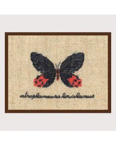 Miniature papillon rouge et noir atrophaneura horishamus. Le Bonheur des Dames 3625