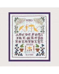 March miniature. Embroidery kit in counted petit point. Le Bonheur des Dames 3634.
