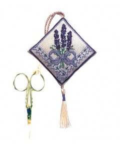 Scissors keep lavender. Counted cross stitch embroidery kit. Textile Heritage Collection