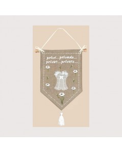 Private white. Petit point embroidery kit. White flowers and miniature corset. Le Bonheur des Dames 5055