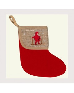 Christmas stocking with Santa Claus border