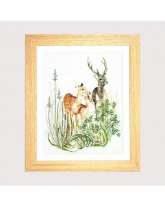 Hind family. Counted cross stitch embroidery by Thea Gouverneur. Item G0938