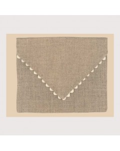Pouch - envelope natural 12 thread/cm even-weave linen to embroider in counted stitch. Le Bonheur des Dames POC3