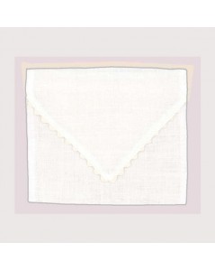 Pouch - envelope white 12 thread/cm even-weave linen to embroider in counted stitch. Le Bonheur des Dames POC7