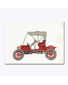 Red car Opel 1909 to stitch by counted cross stitch. Thea Gouverneur G1056