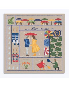 Welcome March. Printed design to stitch with traditional embroidery stitches. Le Bonheur des Dames. 7703