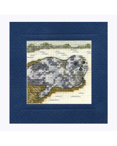 Seal. Greeting card to cross stitch. Embroidery kit by Textile Heritage Collection 220311
