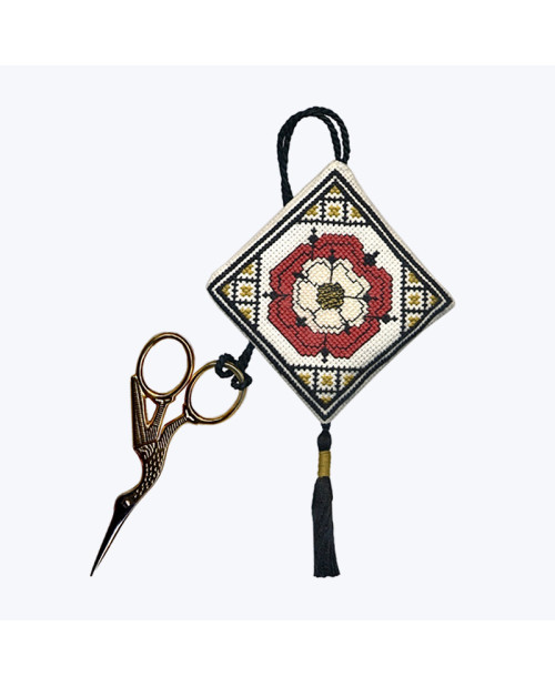 Scissors keep Tudor Rose. Cross stitch embroidery kit. Textile Heritage  Collection